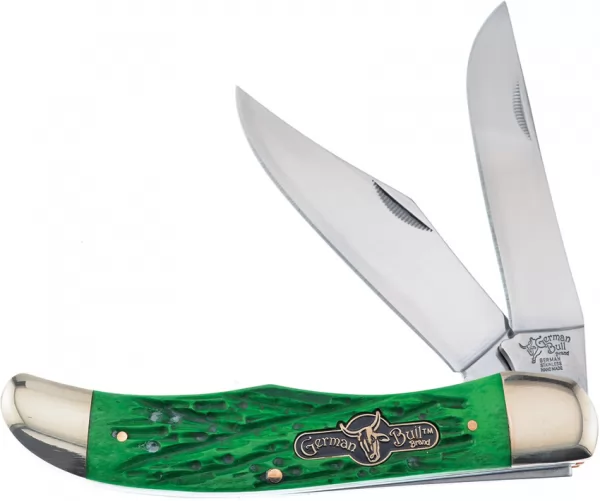 German Bull Folding Hunter Green Bone knives GB069AGB