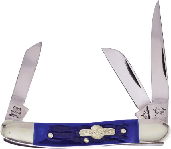 German Bull Range Rider Blue Pick Bone knives GB106BLPB