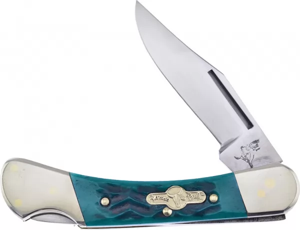 German Bull Lockback Green Bone knives GB110GPB