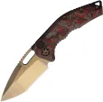 Heretic Knives Auto Medusa Button Lock RedCF - H0127ARDCC