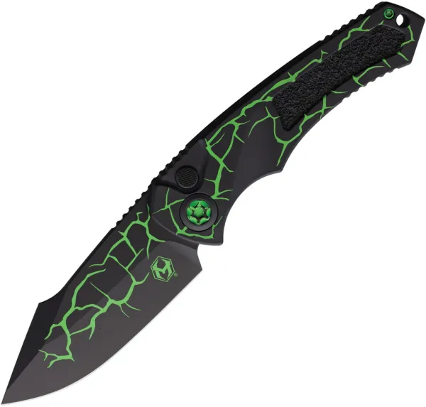 Heretic Knives Auto Pariah Button Lock Grn H048MAGTX