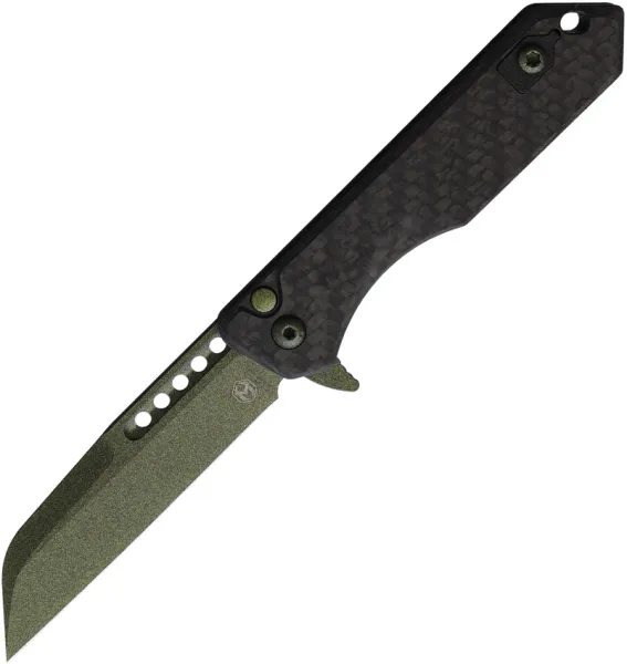 Heretic Knives Jinn Button Lock Grn CF H213MGCF