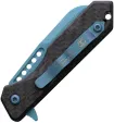 Heretic Knives Auto Jinn Button Lock Teal CF H213MTCF Heretic Knives Auto Jinn Button Lock Teal CF H213MTCF