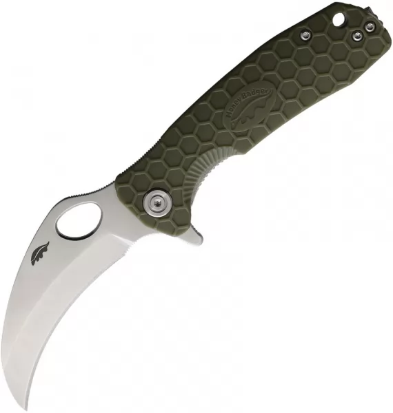 Honey Badger Knives Medium Claw Linerlock Grn HB1123