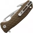 Honey Badger Knives Large Hook Linerlock Tan HB1252