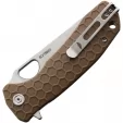 Honey Badger Knives Large Leaf Linerlock Tan HB1289