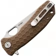 Honey Badger Knives Medium Leaf Linerlock Tan HB1299