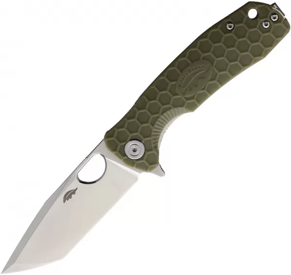 Honey Badger Knives Medium Linerlock Tanto Green HB1333