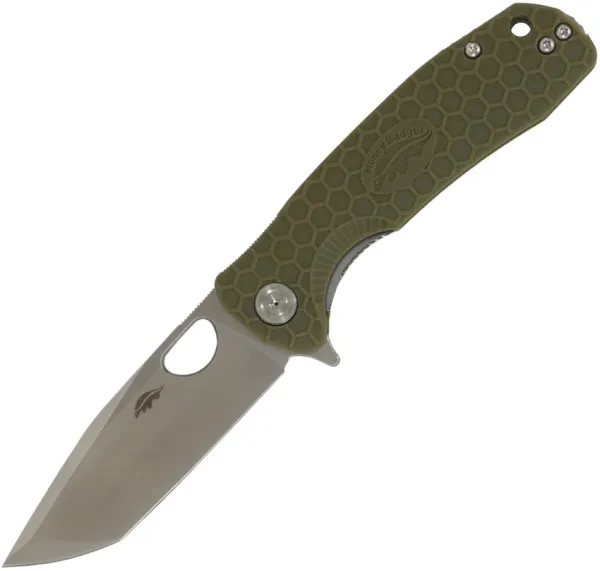 Honey Badger Knives Medium Linerlock Tanto Grn HB1733
