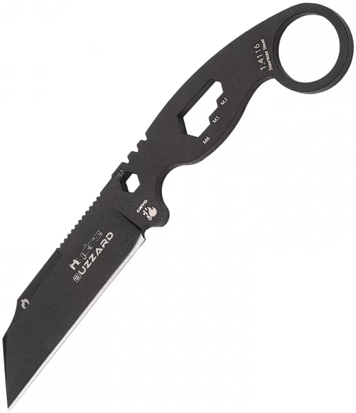 Hydra Knives Buzzard Neck Knife Vulture HKS01BLACKSBR