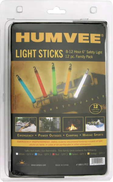 Humvee Safety Light Sticks 12 Pack outdoor gear HMV6FP12
