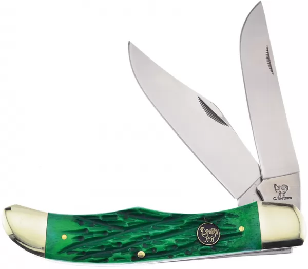 Hen & Rooster Folding Hunter Green Bone knives HR0069AGB