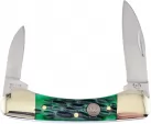 Hen & Rooster Small Canoe Green Bone - HR102DGPB