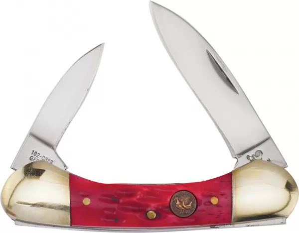 Hen & Rooster Small Canoe Red Bone knives HR102DRPB