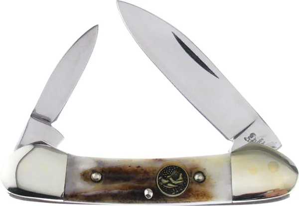 Hen & Rooster Small Canoe Deer Stag knives HR102DS