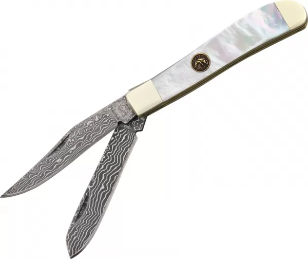 Hen & Rooster Damascus Trapper knives HR212MOPDM