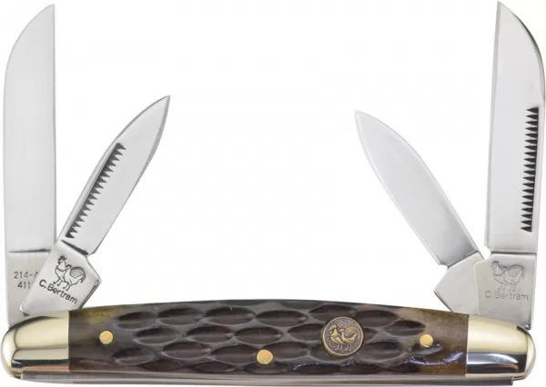 Hen & Rooster Congress Antique Green Bone knives HR214AGB