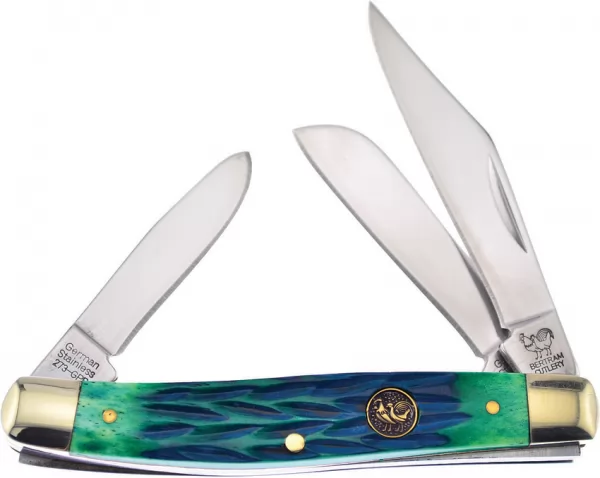 Hen & Rooster Stockman Green Bone knives HR273GPB