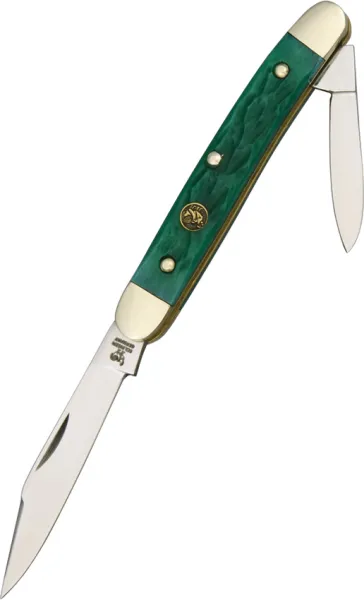 Hen & Rooster Pen Knife Green Pick Bone knives HR302GPB