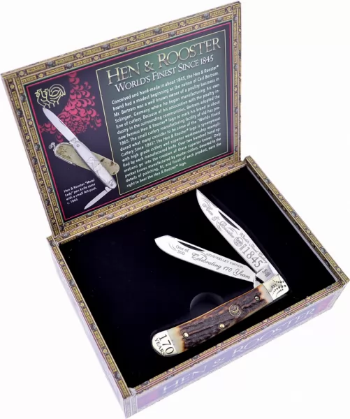 Hen & Rooster 170Th Anniv Trapper knives HR312170DS