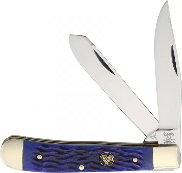 Hen & Rooster Trapper Blue Pick Bone knives HR312BLPB