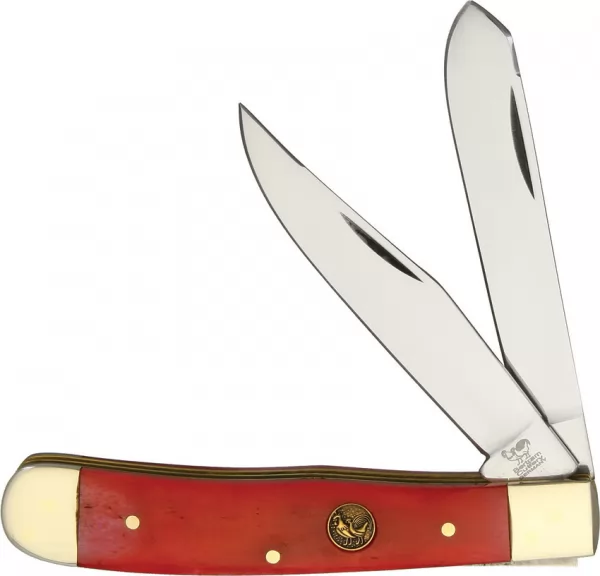 Hen & Rooster Trapper Red Smooth Bone knives HR312RSB