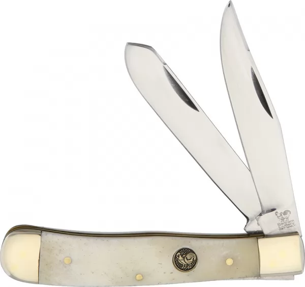 Hen & Rooster Trapper White Smooth Bone knives HR312WSB