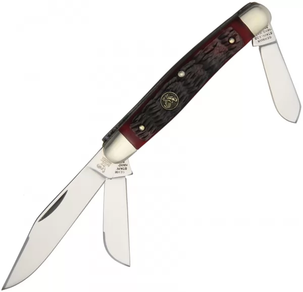 Hen & Rooster Stockman Walnut Red Pick Bone knives HR313RPB