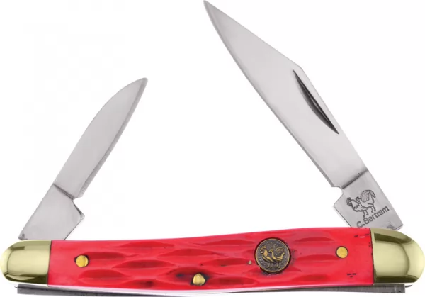 Hen & Rooster Pen Folder Red Pick Bone knives HR332RPB