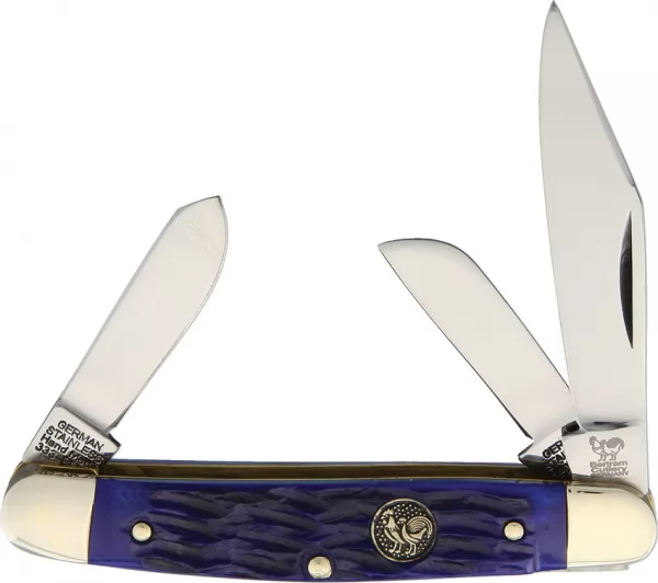 Hen & Rooster Stockman Blue Pick Bone knives HR333BLPB