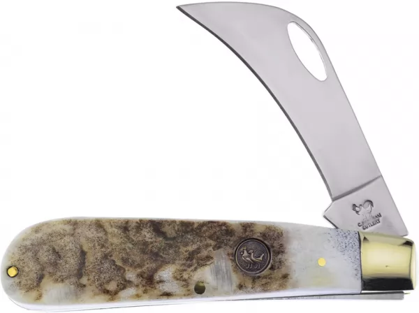 Hen & Rooster Hawkbill Deer Stag knives HR441DS
