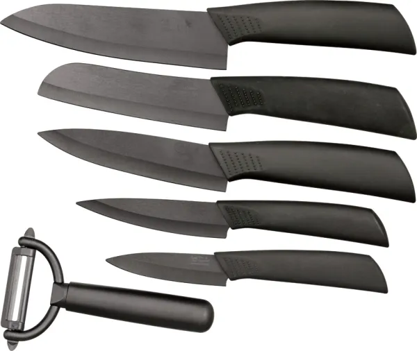Hen & Rooster Six Piece Ceramic Kitchen Set knives HRI016