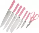 Hen & Rooster Seven Piece Kitchen Set Pink knives HRI036