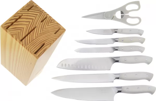 Hen & Rooster Kitchen Set Wood Block knives HRI067W