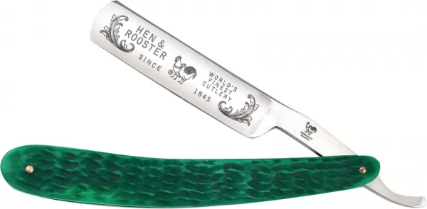 Hen & Rooster Folding Razor Green Bone knives HRI401GPB