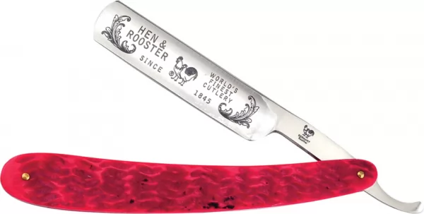 Hen & Rooster Folding Razor Red Bone knives HRI401RPB