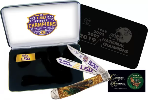 Hen & Rooster LSU National Champ Trapper knives HRLSU19HRTMG