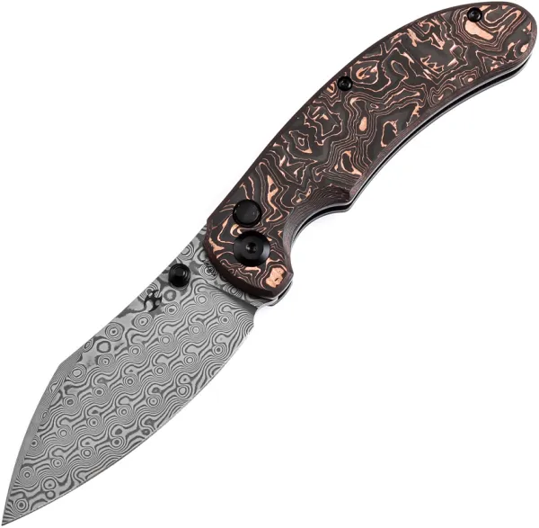 Kansept Knives Nesstreet Button Lock Damascus K1039F7