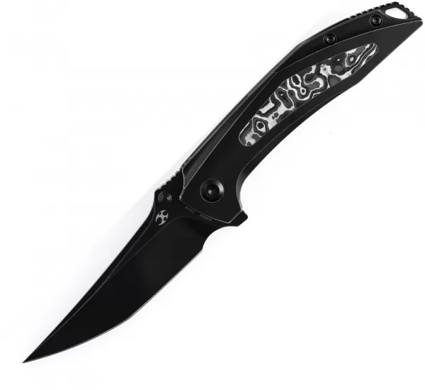 Kansept Knives Baku Linerlock Blk-White CF K1056A6