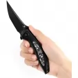 Kansept Knives Baku Linerlock Blk-White CF K1056A6