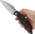 Kansept Knives Falk Linerlock Green Burl K1142A4