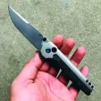 Kansept Knives EDC Tac Button Lock Damascus K2009A3