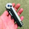 Kansept Knives EDC Tac Button Lock Damascus K2009A3