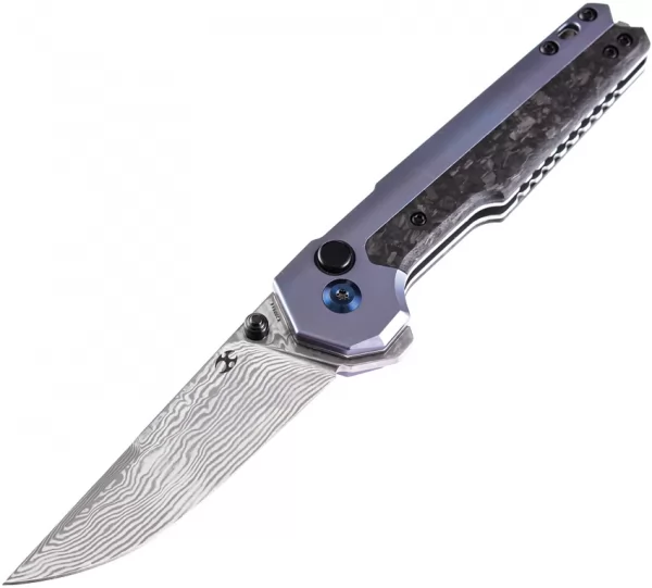 Kansept Knives EDC Tac Button Lock Damascus K2009A4