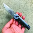 Kansept Knives EDC Tac Button Lock Damascus K2009A4