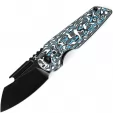 Kansept Knives Rafe Linerlock Blue/White CF - K2048A6