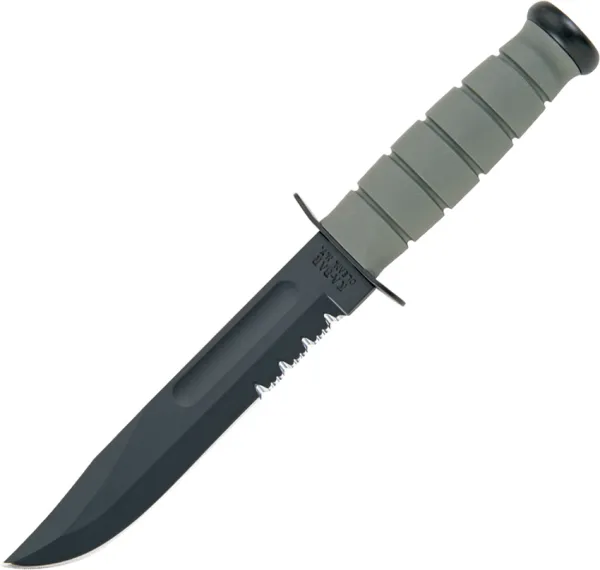 Ka-Bar Fighting Knife KA5012 7 Inch Combo Clip-Point