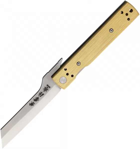 Kanetsune Brushed Brass Linerlock knives KB561