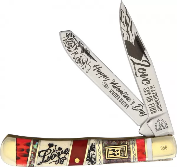 Kissing Crane 2020 Valentines Day Trapper knives KC5814