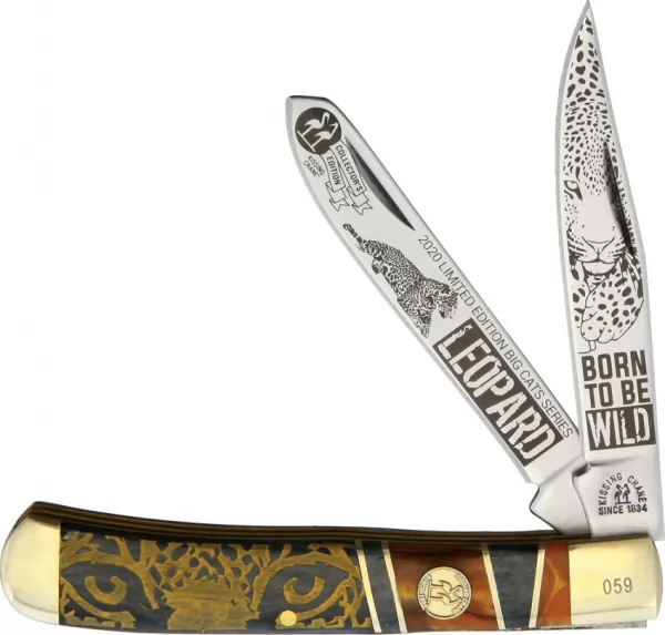Kissing Crane Leopard Trapper knives KC5817